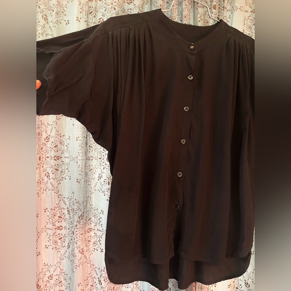 Black silk blouse from The Podolls. Medium - Picture 1 of 8